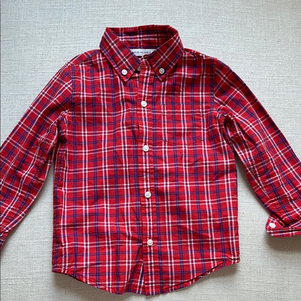 Red Plaid Kids Shirt by Ralph Lauren